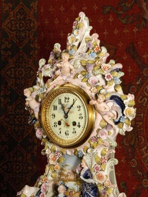 fig 2. Stunning Porcelain Boudoir Table Clock by Japy Freres